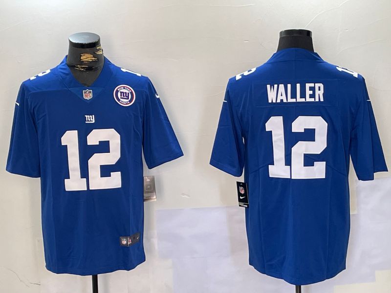 Men New York Giants #12 Waller Blue 2024 Nike Vapor Limited NFL Jersey style 3->new york giants->NFL Jersey